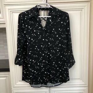 NWOT Le Chateau women’s star print long sleeve blouse